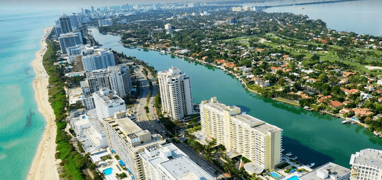 Aerial city and coastline view representing local dating choices